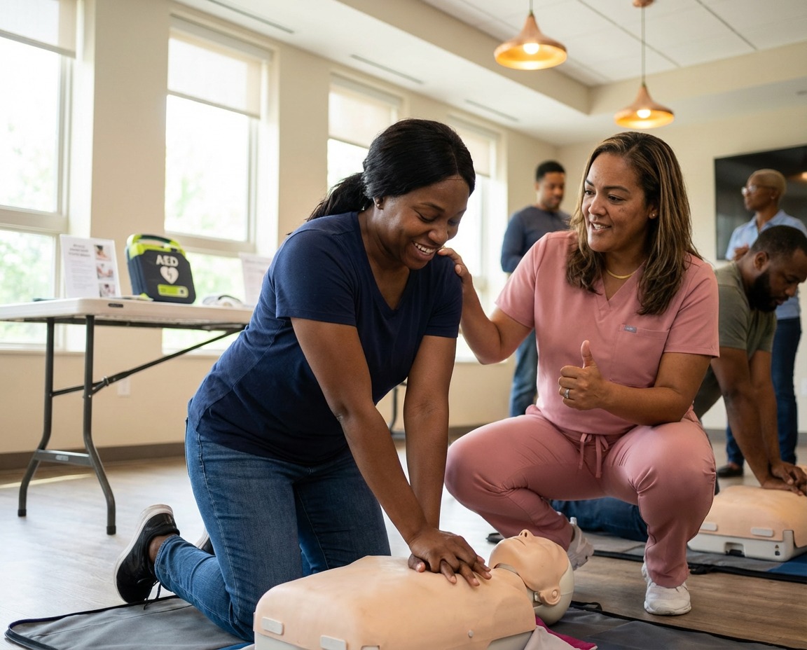 CPR training with mannequin